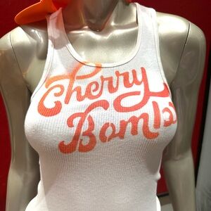 ⚡️Cherry 🍒 Bomb 💣 graffiti soft Tank Top front & back S